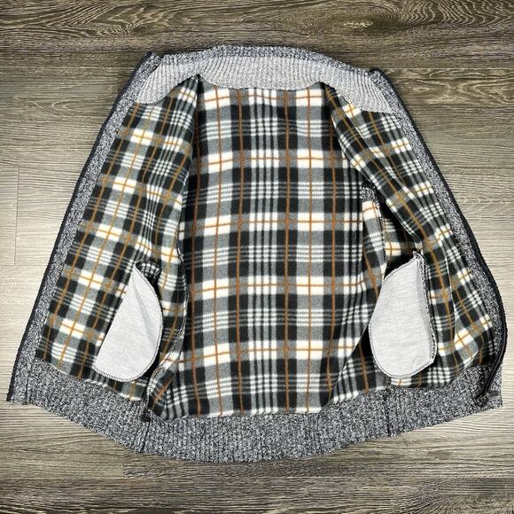 Men's Full Zip Knit Vest Fleece Lined Medium Unbranded Pockets Navy Blue Preppy - Picture 6 of 9